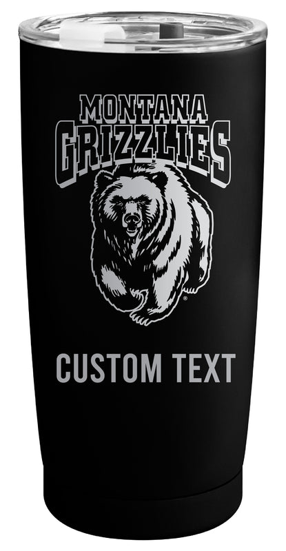 Montana University Customizable Officially Licensed 16 oz Engraved Insulated Stainless Steel Tumbler Black