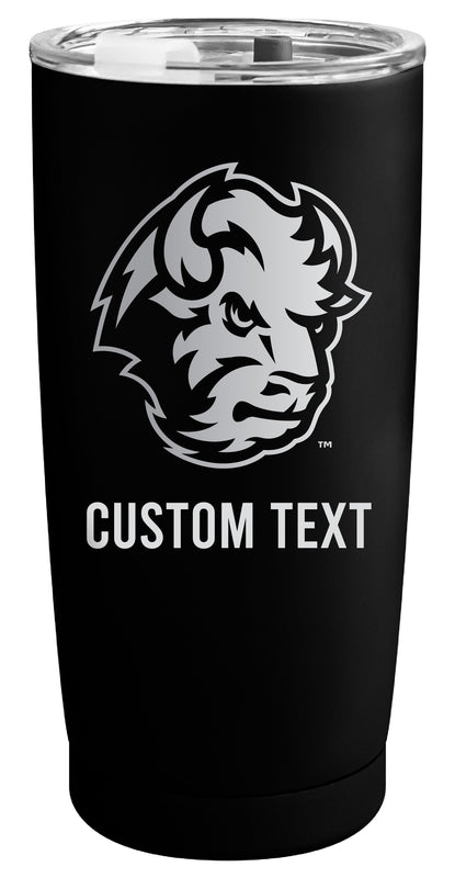 North Dakota State Bison Customizable Officially Licensed 16 oz Engraved Insulated Stainless Steel Tumbler Black