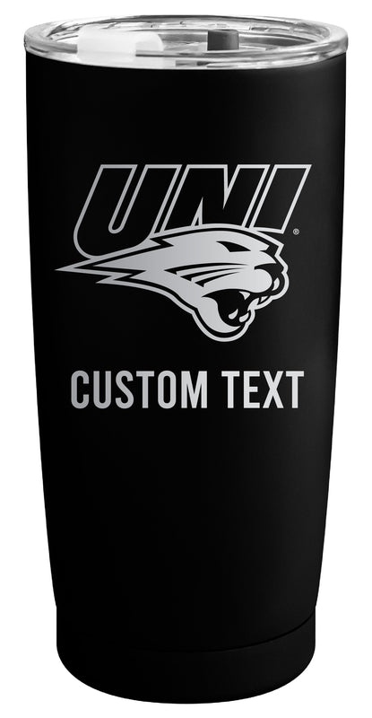 Northern Iowa Panthers Customizable Officially Licensed 16 oz Engraved Insulated Stainless Steel Tumbler Black