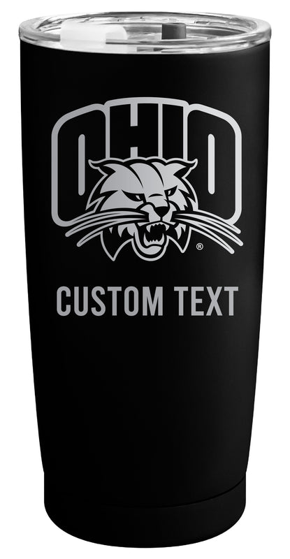 Ohio University Customizable Officially Licensed 16 oz Engraved Insulated Stainless Steel Tumbler Black