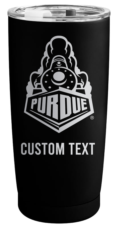 Purdue Boilermakers Customizable Officially Licensed 16 oz Engraved Insulated Stainless Steel Tumbler Black