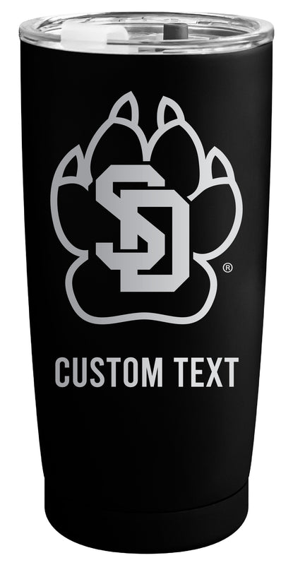 South Dakota Coyotes Customizable Officially Licensed 16 oz Engraved Insulated Stainless Steel Tumbler Black