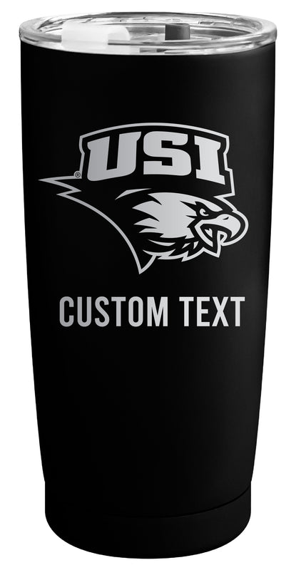 University of Southern Indiana Customizable Officially Licensed 16 oz Engraved Insulated Stainless Steel Tumbler Black