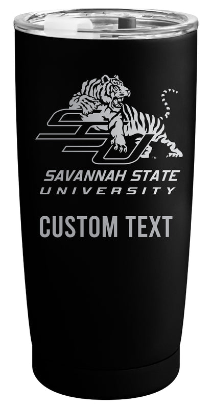 Savannah State University Customizable Officially Licensed 16 oz Engraved Insulated Stainless Steel Tumbler Black