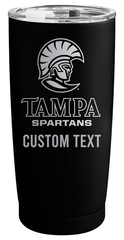 University of Tampa Spartans Customizable Officially Licensed 16 oz Engraved Insulated Stainless Steel Tumbler Black