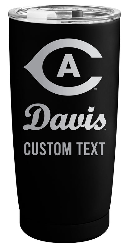 UC Davis Aggies Customizable Officially Licensed 16 oz Engraved Insulated Stainless Steel Tumbler Black