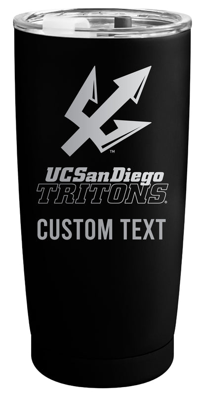 UC San Diego Customizable Officially Licensed 16 oz Engraved Insulated Stainless Steel Tumbler Black
