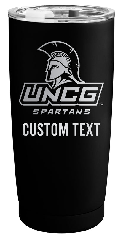 North Carolina Greensboro Spartans Customizable Officially Licensed 16 oz Engraved Insulated Stainless Steel Tumbler Black