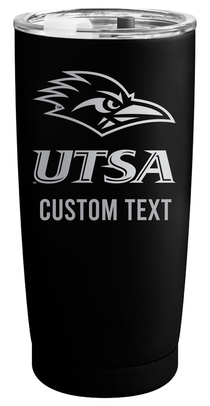 UTSA Road Runners Customizable Officially Licensed 16 oz Engraved Insulated Stainless Steel Tumbler Black