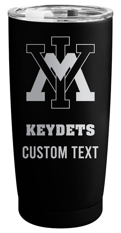VMI Keydets Customizable Officially Licensed 16 oz Engraved Insulated Stainless Steel Tumbler Black