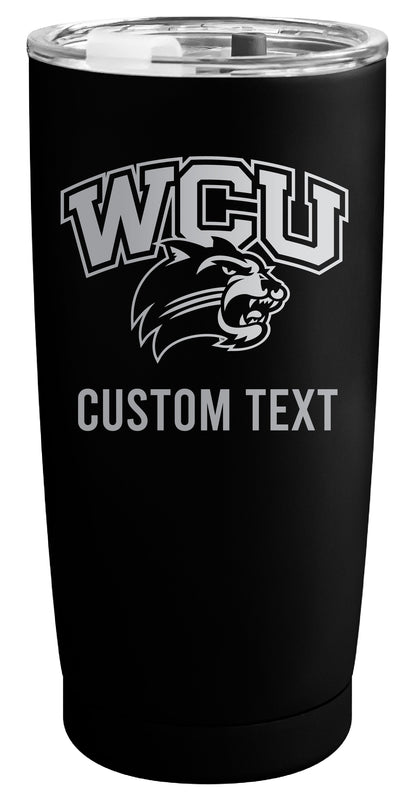 Western Carolina University Customizable Officially Licensed 16 oz Engraved Insulated Stainless Steel Tumbler Black