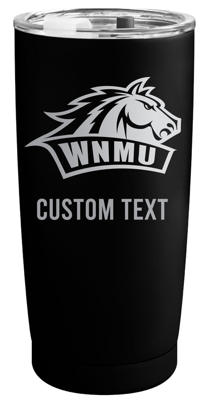 Western New Mexico University Customizable Officially Licensed 16 oz Engraved Insulated Stainless Steel Tumbler Black
