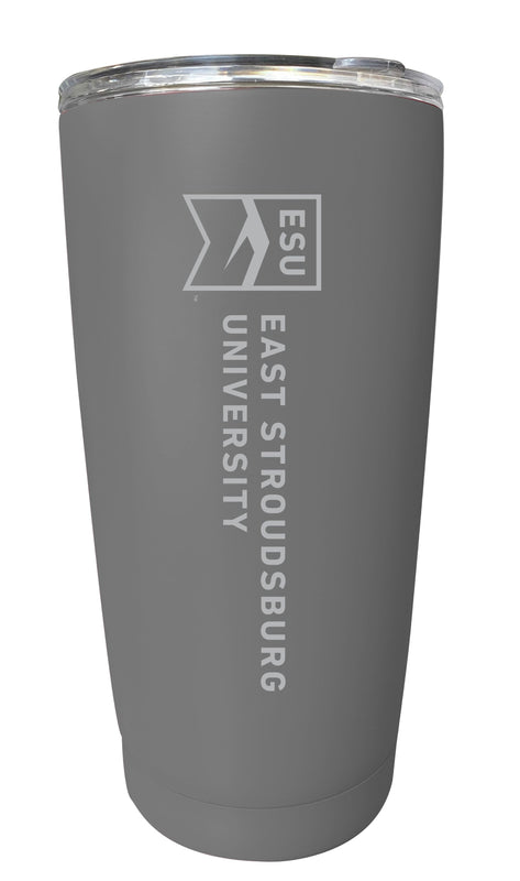 East Stroudsburg University NCAA Laser-Engraved Tumbler - 16oz Stainless Steel Insulated Mug Choose Your Color