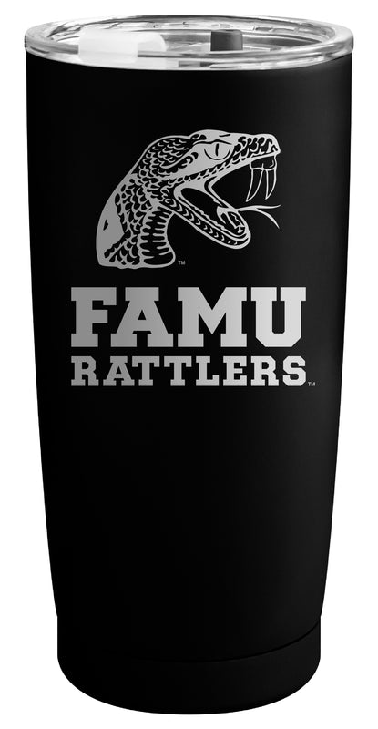 Florida A&M Rattlers Officially Licensed 16 oz Engraved Insulated Stainless Steel Tumbler Black