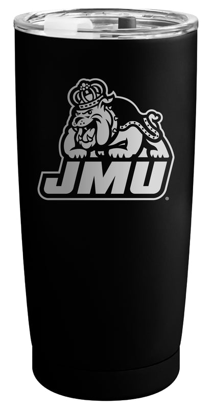 James Madison Dukes Officially Licensed 16 oz Engraved Insulated Stainless Steel Tumbler Black