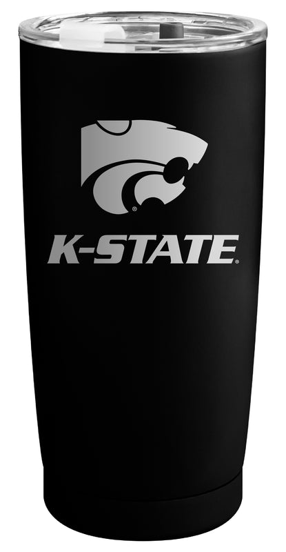 Kansas State Wildcats Officially Licensed 16 oz Engraved Insulated Stainless Steel Tumbler Black