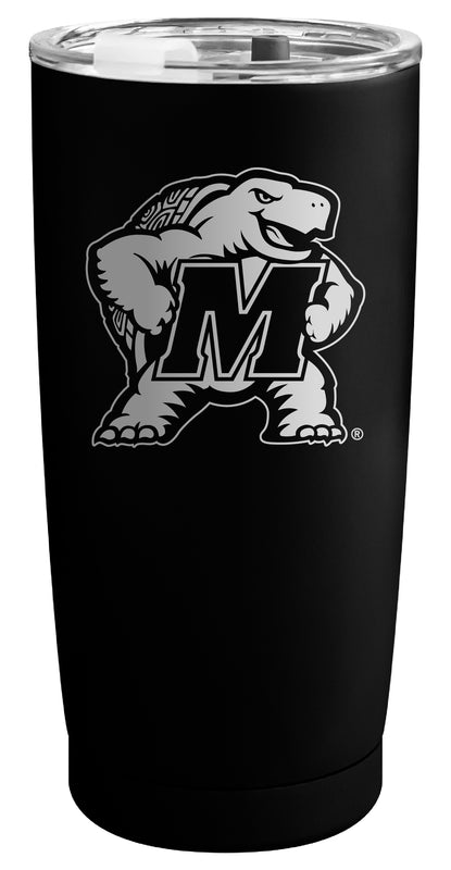 Maryland Terrapins Officially Licensed 16 oz Engraved Insulated Stainless Steel Tumbler Black