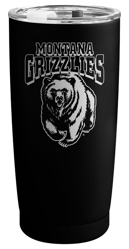 Montana University Officially Licensed 16 oz Engraved Insulated Stainless Steel Tumbler Black