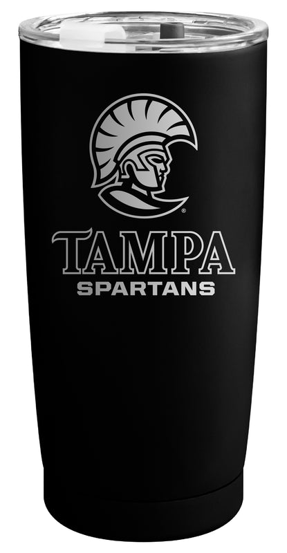 University of Tampa Spartans Officially Licensed 16 oz Engraved Insulated Stainless Steel Tumbler Black