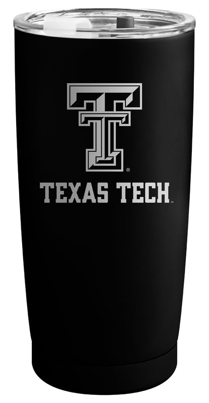 Texas Tech Red Raiders Officially Licensed 16 oz Engraved Insulated Stainless Steel Tumbler Black