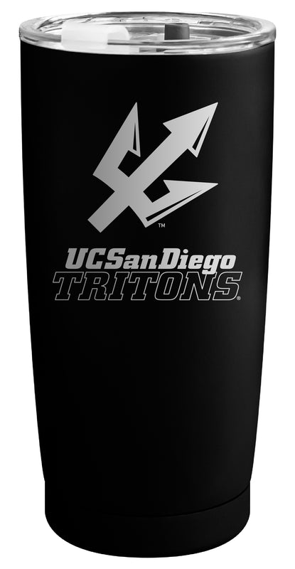 UC San Diego Officially Licensed 16 oz Engraved Insulated Stainless Steel Tumbler Black
