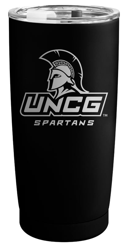 North Carolina Greensboro Spartans Officially Licensed 16 oz Engraved Insulated Stainless Steel Tumbler Black