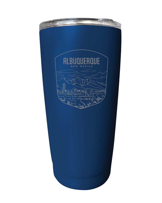 Albuquerque New Mexico Souvenir 16 oz Engraved Stainless Steel Insulated Tumbler Navy Single Unit