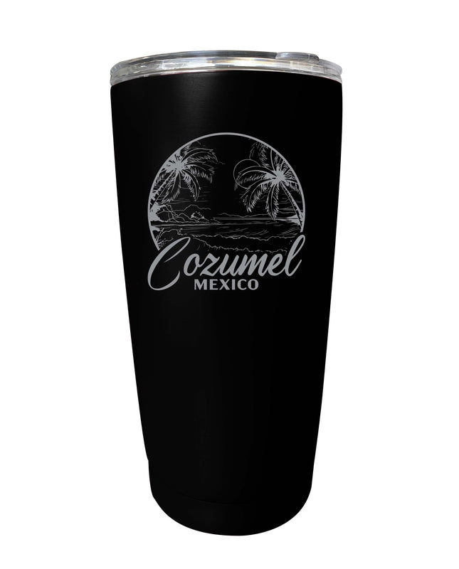 Cozumel Mexico Souvenir 16 oz Engraved Stainless Steel Insulated Tumbler Black Single Unit