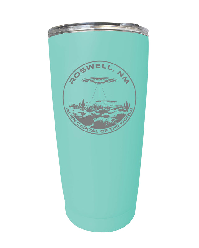 Roswell New Mexico Souvenir 16 oz Engraved Stainless Steel Insulated Tumbler Seafoam 2-Pack
