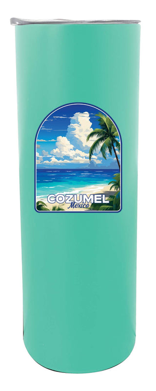 Cozumel Mexico Design C Souvenir 20 oz Insulated Stainless Steel Skinny Tumbler Seafoam 2-Pack