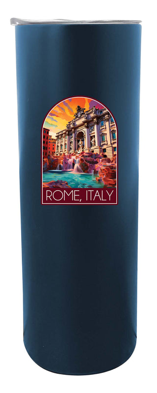 Rome Italy Design B Souvenir 20 oz Insulated Stainless Steel Skinny Tumbler Navy Single