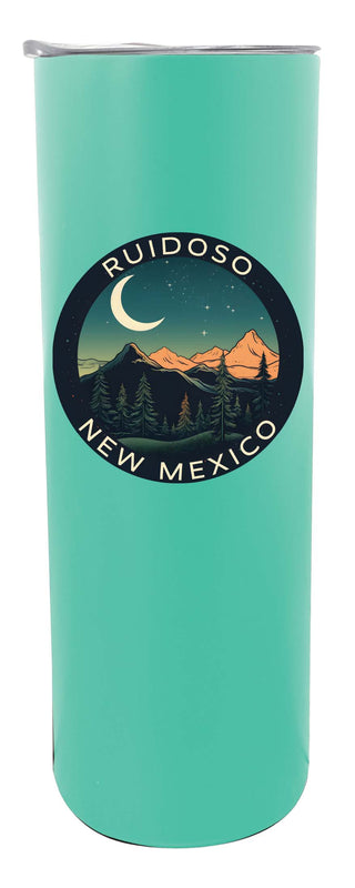 Ruidoso New Mexico Design A Souvenir 20 oz Insulated Stainless Steel Skinny Tumbler Seafoam 2-Pack