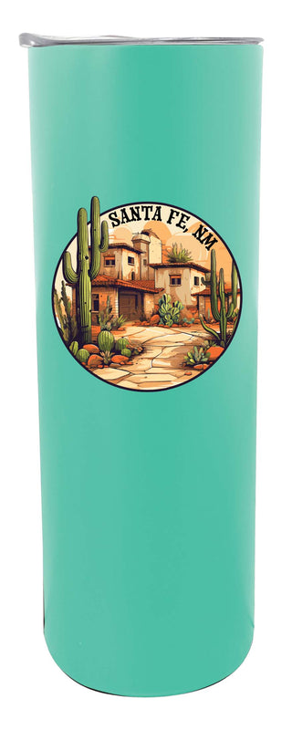 Santa Fe New Mexico Design D Souvenir 20 oz Insulated Stainless Steel Skinny Tumbler Seafoam 2-Pack