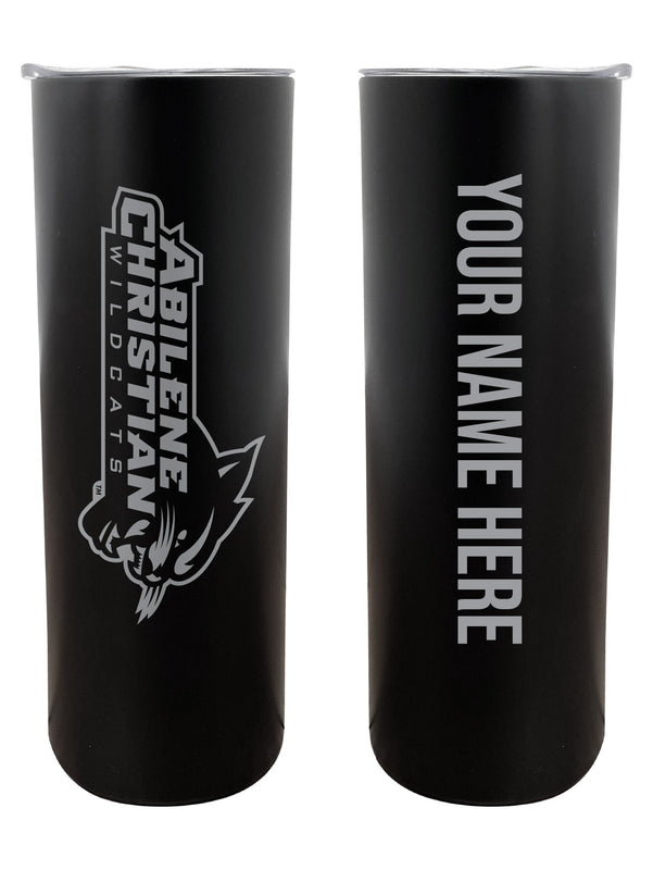Abilene Christian University Customizable 20 oz Engraved Insulated Skinny Tumbler Officially Licensed Collegiate Product Black