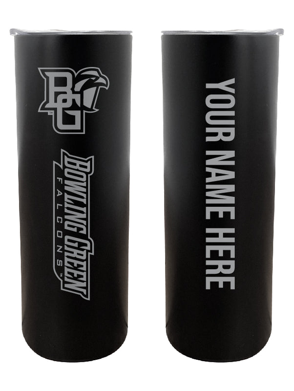 Bowling Green Falcons Customizable 20 oz Engraved Insulated Skinny Tumbler Officially Licensed Collegiate Product Black