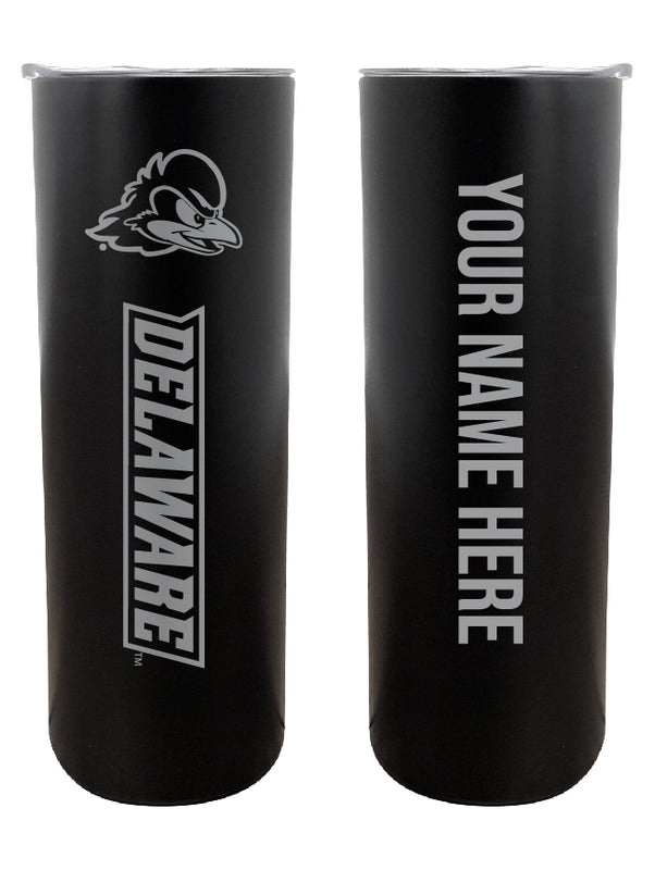 Delaware Blue Hens Customizable 20 oz Engraved Insulated Skinny Tumbler Officially Licensed Collegiate Product Black