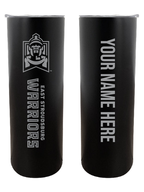 East Stroudsburg University Customizable 20 oz Engraved Insulated Skinny Tumbler Officially Licensed Collegiate Product Black