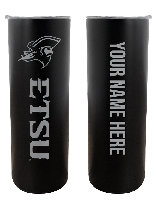 East Tennessee State University Customizable 20 oz Engraved Insulated Skinny Tumbler Officially Licensed Collegiate Product Black