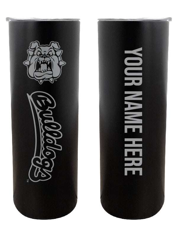 Fresno State Bulldogs Customizable 20 oz Engraved Insulated Skinny Tumbler Officially Licensed Collegiate Product Black