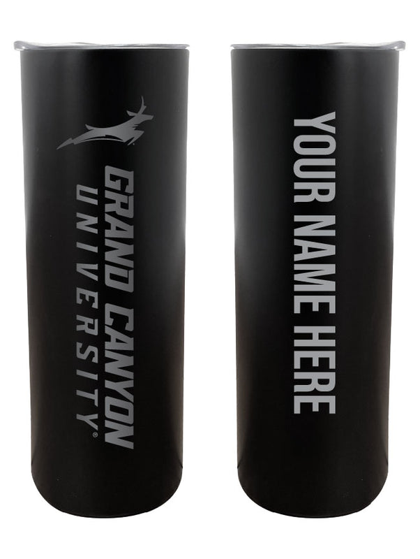 Grand Canyon University Lopes Customizable 20 oz Engraved Insulated Skinny Tumbler Officially Licensed Collegiate Product Black