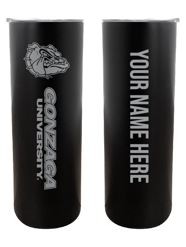 Gonzaga Bulldogs Customizable 20 oz Engraved Insulated Skinny Tumbler Officially Licensed Collegiate Product Black