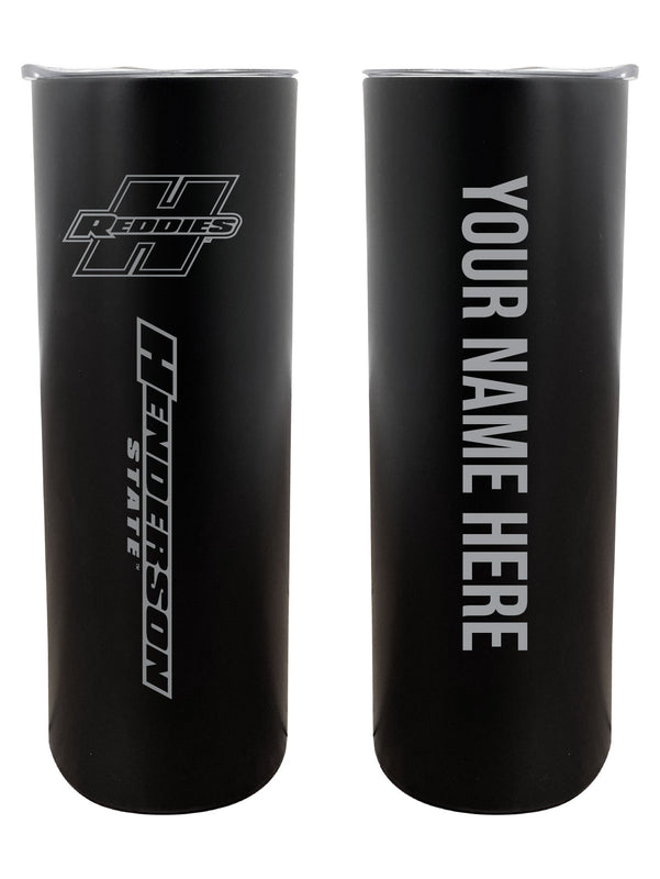 Henderson State Reddies Customizable 20 oz Engraved Insulated Skinny Tumbler Officially Licensed Collegiate Product Black