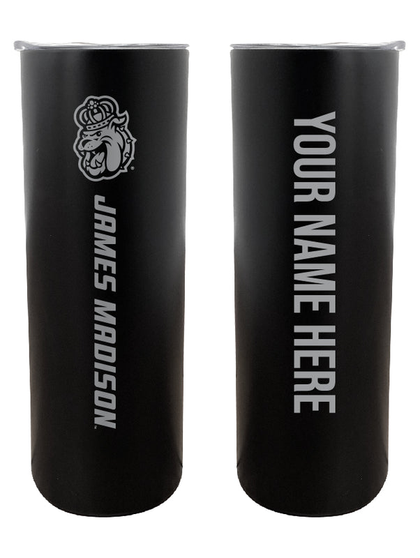 James Madison Dukes Customizable 20 oz Engraved Insulated Skinny Tumbler Officially Licensed Collegiate Product Black