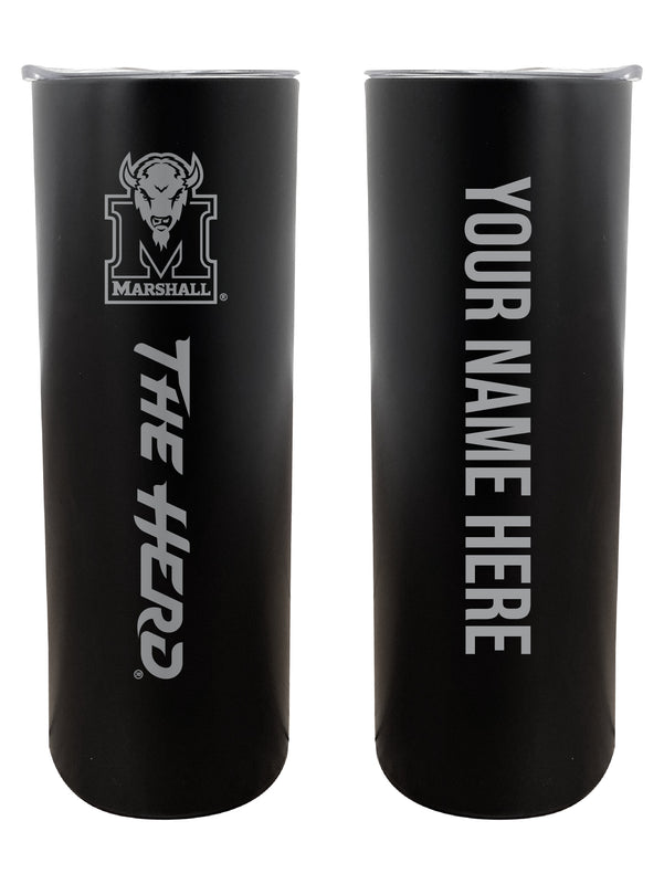 Marshall Thundering Herd Customizable 20 oz Engraved Insulated Skinny Tumbler Officially Licensed Collegiate Product Black