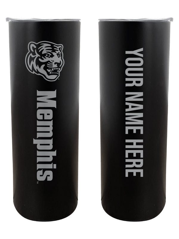 Memphis Tigers Customizable 20 oz Engraved Insulated Skinny Tumbler Officially Licensed Collegiate Product Black