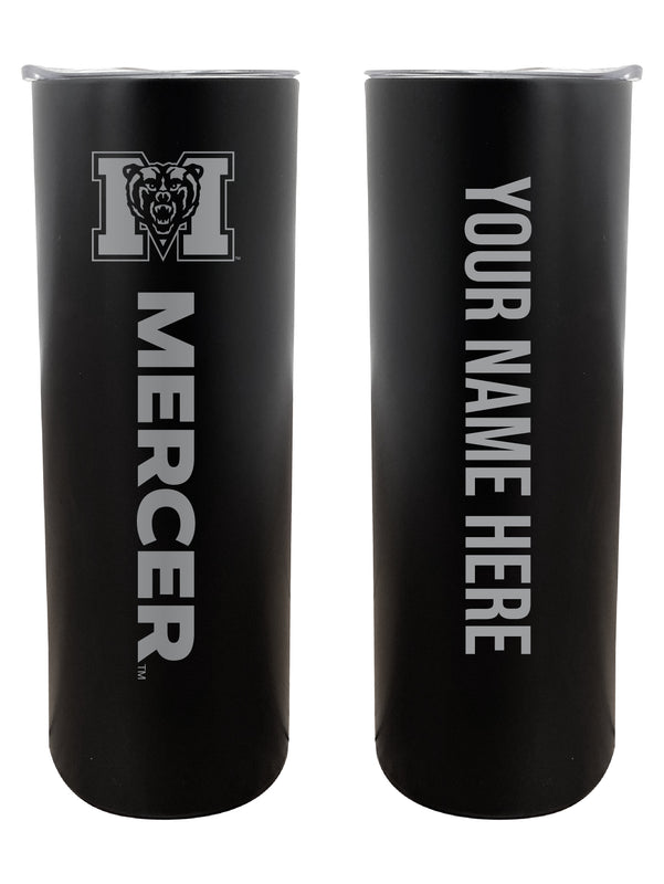 Mercer University Customizable 20 oz Engraved Insulated Skinny Tumbler Officially Licensed Collegiate Product Black