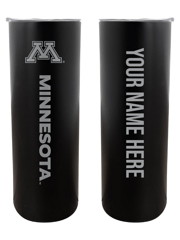 Minnesota Gophers Customizable 20 oz Engraved Insulated Skinny Tumbler Officially Licensed Collegiate Product Black