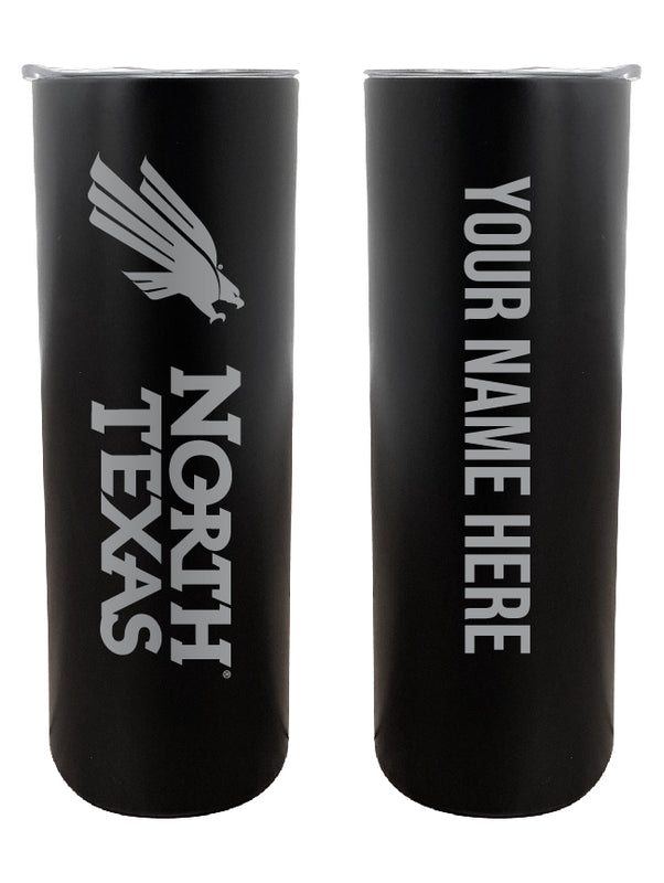 North Texas Customizable 20 oz Engraved Insulated Skinny Tumbler Officially Licensed Collegiate Product Black