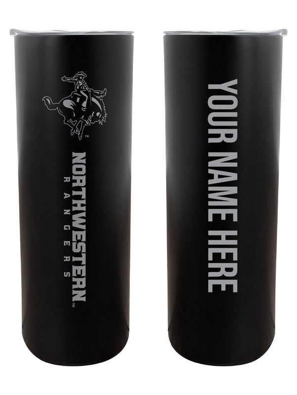 Northwestern Oklahoma State University Customizable 20 oz Engraved Insulated Skinny Tumbler Officially Licensed Collegiate Product Black