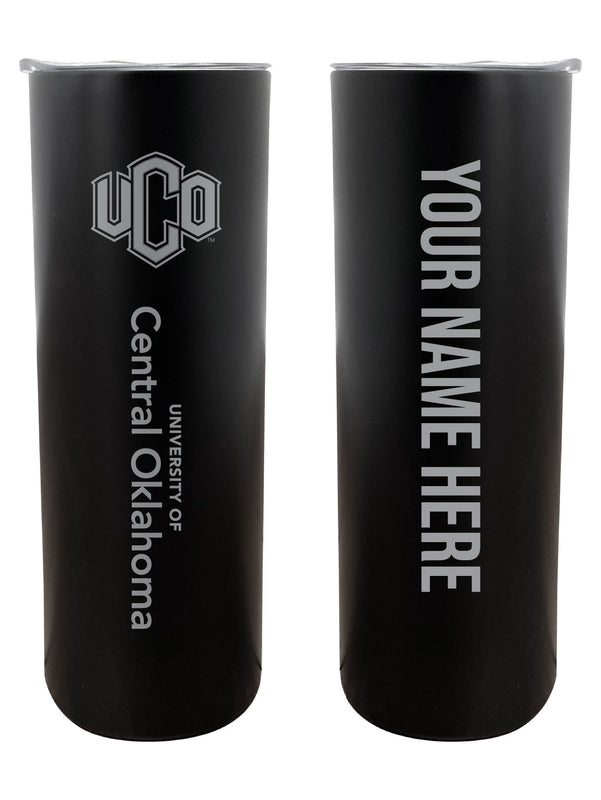 University of Central Oklahoma Bronchos Customizable 20 oz Engraved Insulated Skinny Tumbler Officially Licensed Collegiate Product Black